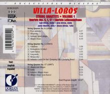 Heitor Villa-Lobos (1887-1959): Streichquartette Nr.1,6,17, CD