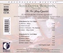 Alexander Borodin (1833-1887): Streichquartette Nr.1 &amp; 2, CD