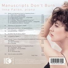 Inna Faliks - Manuscripts don't Burn, CD