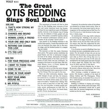 Otis Redding: The Great Otis Redding Sings Soul Ballads (Reissue) (mono), LP
