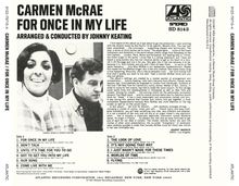 Carmen McRae (1920-1994): For Once In My Life, CD