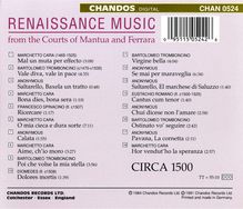 Renaissance Musik in Mantua &amp; Ferrara, CD