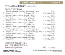 Tomaso Albinoni (1671-1751): Oboenkonzerte op.7 Nr.3,6,9,12, CD