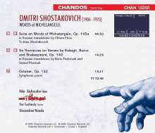Dmitri Schostakowitsch (1906-1975): Michelangelo-Suite op.145a für Baß &amp; Orchester, CD