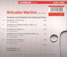 Bohuslav Martinu (1890-1959): Sonaten für Cello &amp; Klavier Nr.1-3, CD