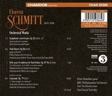 Texte über Orchesterwerke von Florent Schmitt, darunter "Symphonie concertante" und "Trois Danses". Chandos Digital Logo.
