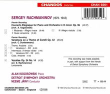 Sergej Rachmaninoff (1873-1943): Transkriptionen für Orchester, CD