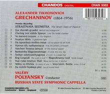 Alexander Gretschaninoff (1864-1956): The Seven Days of Passion, CD