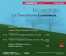 Charles Koechlin (1867-1950): Kammermusik für Saxophon &amp; Klavier, CD