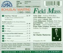 Bohuslav Martinu (1890-1959): Field Mass, CD