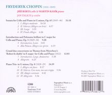 Frederic Chopin (1810-1849): Sonate für Cello &amp; Klavier op.65, CD