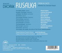 Antonín Dvořák: Rusalka. Oper in 3 Akten. Libretto von Jaroslav Kvapil. Auflistung der Charaktere und Interpreten.