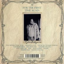 "For the First Time Again" steht oben, darunter eine Liste von Liedtiteln. Ein Foto zeigt eine Person in einem Türrahmen.