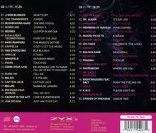 Texte: CD 1/TT: 77.29; CD 2/TT: 74.29; ZYX Music.  
Es handelt sich um eine Titelliste in zwei Spalten.