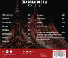 Albumtitel "Shanghai Dream" von Tian Jiang mit Titelliste. Hintergrund zeigt beleuchtetes traditionelles Gebäude.