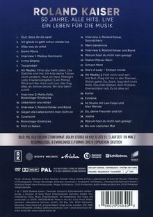 "ROLAND KAISER: 50 JAHRE. ALLE HITS. LIVE. EIN LEBEN FÜR DIE MUSIK" mit 30 Liedern und Interviews gelistet.