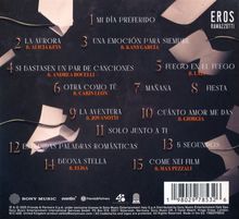 EROS RAMAZZOTTI.
1. Mi día preferido
2. La aurora (ft. Alicia Keys)
3. Una emoción para siempre (ft. Kany García)

Fliegende, abstrakte weiße Formen auf dunklem Hintergrund.