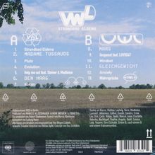 A: 1. Strandbad Eldena, 2. MADAME TUSSAUDS...  
B: 8. MARS, 9. Gespenst feat. LUVRE47...

Logo von VWL, Landschaft mit Wiese und blauem Himmel.