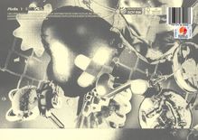 "Pledis, Printed with Soy Ink. Illustration mit punktemusterartigen, abstrakten Formen und einem Strichcode."