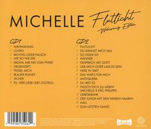 "MICHELLE Flutlicht Wahnsinnig Edition" mit zwei CD-Listen. CD1 hat 10, CD2 hat 15 Titel. Gelber Hintergrund mit Logos unten.
