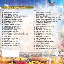 "The Best of the Best" steht oben. Zwei Spalten listen Songtitel und Künstler unter CD1 und CD2. EMI und Sony Music Logos.