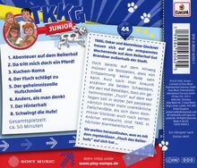 TTKKG Junior Folge 44: Abenteuer auf dem Reiterhof. Geschichten über Pferde und ein geheimer Fluch. Gesamtspielzeit: 50 Minuten.