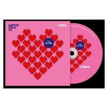 "inkl. Nr.1 Hit", "kAPElIE PEtra 30", "Lübbe." Rote Herzen auf pinkem Hintergrund, CD und Hülle.