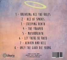 Titelliste von 1 bis 8, darunter: "BREAKING ALL THE RULES", "ACE OF SPADES", etc. Logo: "Liburia world". Hintergrund: Pastellmuster.