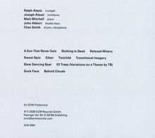Ralph Alessi trumpet, Joseph Alessi trombone, Matt Mitchell piano, John Hébert double bass, Ches Smith drums, vibraphone.