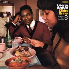 Text: George Benson, Giblet Gravy. Zwei Personen essen an einem Tisch, eine Flasche 7Up steht darauf.