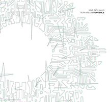 Text oben rechts: "NINE INCH NAILS TRON ARES: DIVERGENCE". Abstrakte, kreisförmige, technische Linien.