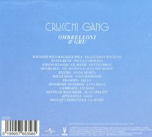 CRUCCI GANG, OMBRELLONI & GRU. Song- und Künstlerliste auf blauem Hintergrund, darunter Barcode und Logos.