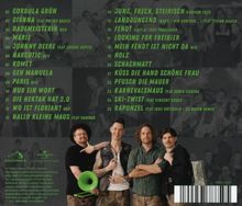 Liste von 25 Titeln, teils mit "feat" Künstlern. Im Hintergrund eine Gruppe von vier Männern mit Instrumenten.