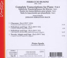 Ferruccio Busoni (1866-1924): Sämtliche Transkriptionen Vol.1, CD