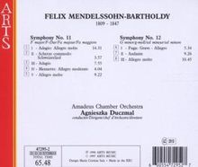 Felix Mendelssohn Bartholdy (1809-1847): Streichersymphonien Nr.11 &amp; 12, CD