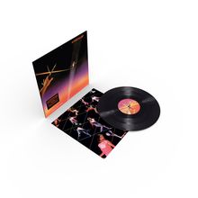 Covertext: "SUPERTRAMP". Abbildung: Ein Seiltänzer über einem violett-orangenen Himmel, Schallplatte daneben.