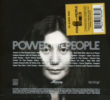 "POWER TO THE PEOPLE" steht groß über einer Schwarz-Weiß-Aufnahme eines Gesichts. Links ein gelbes Textfeld.