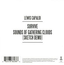 Lewis Capaldi, Survive, Sounds of Gathering Clouds (Sketch Demo). Simpler, schwarz-weißer Text auf weißem Hintergrund.