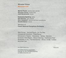 "Miroslav Vitous Mountain Call" mit Musiker- und Orchesterliste. Titel wie "New Energy", "Second Touch", "Tribal Dance".