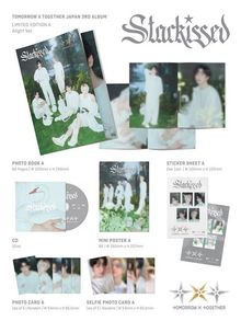 "Starkissed," Tomorrow X Together Japan 3rd Album, Limited Edition A, mit Foto-Book, Stickern und CD-Set in Weißtönen.