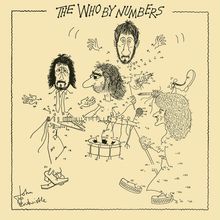 "THE WHO BY NUMBERS" in handschriftlich wirkendem Stil. Illustration mit nummerierten Punkten, bildet Musiker aus Linien.
