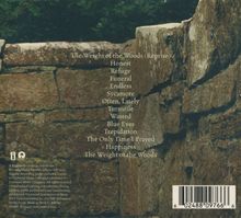 Titel: "The Weight of the Woods (Reprise)", gefolgt von weiteren Songtiteln. Hintergrund zeigt eine Steinmauer.