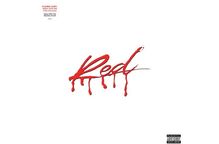 Oben links steht klein: „PLAYBOI CARTI WHOLE LOTTA RED”. In der Mitte ist das Wort „Red” in roter, tropfender Schrift.