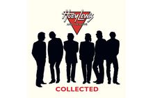 "Huey Lewis and the News" steht oben, "COLLECTED" unten. Sechs schwarze Silhouetten vor weißem Hintergrund.