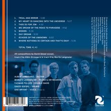 Trackliste: 1. Trial and Error, 2. My Heart is Dancing..., 8. Where Nothing is..., Gesamtzeit 41:43. Logo unten rechts.