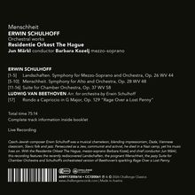 Cover mit Text zu Erwin Schulhoffs Orchesterwerken, dirigiert vom Residentie Orkest Den Haag, Solistin Barbara Kozelj.