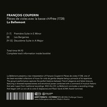 FRANÇOIS COUPERIN, Pièces de violes (1728), La Bellemont. Suites in E Minor and A Major. Total time 44:10.