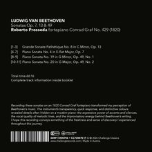 Ludwig van Beethoven Sonatas Op. 7, 13 & 49, Roberto Prosseda fortepiano. Total time 66:16, track info in booklet.
