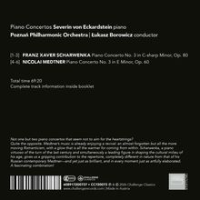 "Piano Concertos Severin von Eckardstein, Poznań Philharmonic Orchestra, Łukasz Borowicz. Scharwenka und Medtner. Totalzeit 69:20."