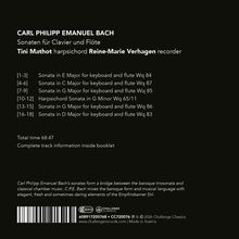 Carl Philipp Emanuel Bach, Sonaten für Clavier und Flöte. Mit Tini Mathot und Reine-Marie Verhagen, Gesamtzeit 68:47.
